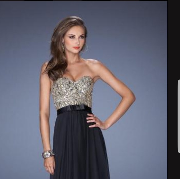 LA FEMME STYLE 19282 BLACK PAGEANT HOMECOMING GOWN - Picture 5 of 5